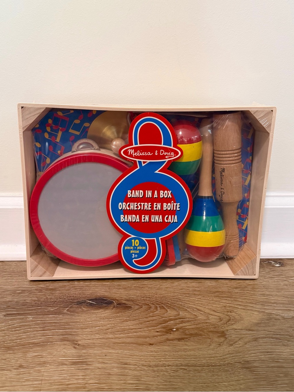 Melissa & Doug Rainbow Maracas & Red Drum Kids Musical Set